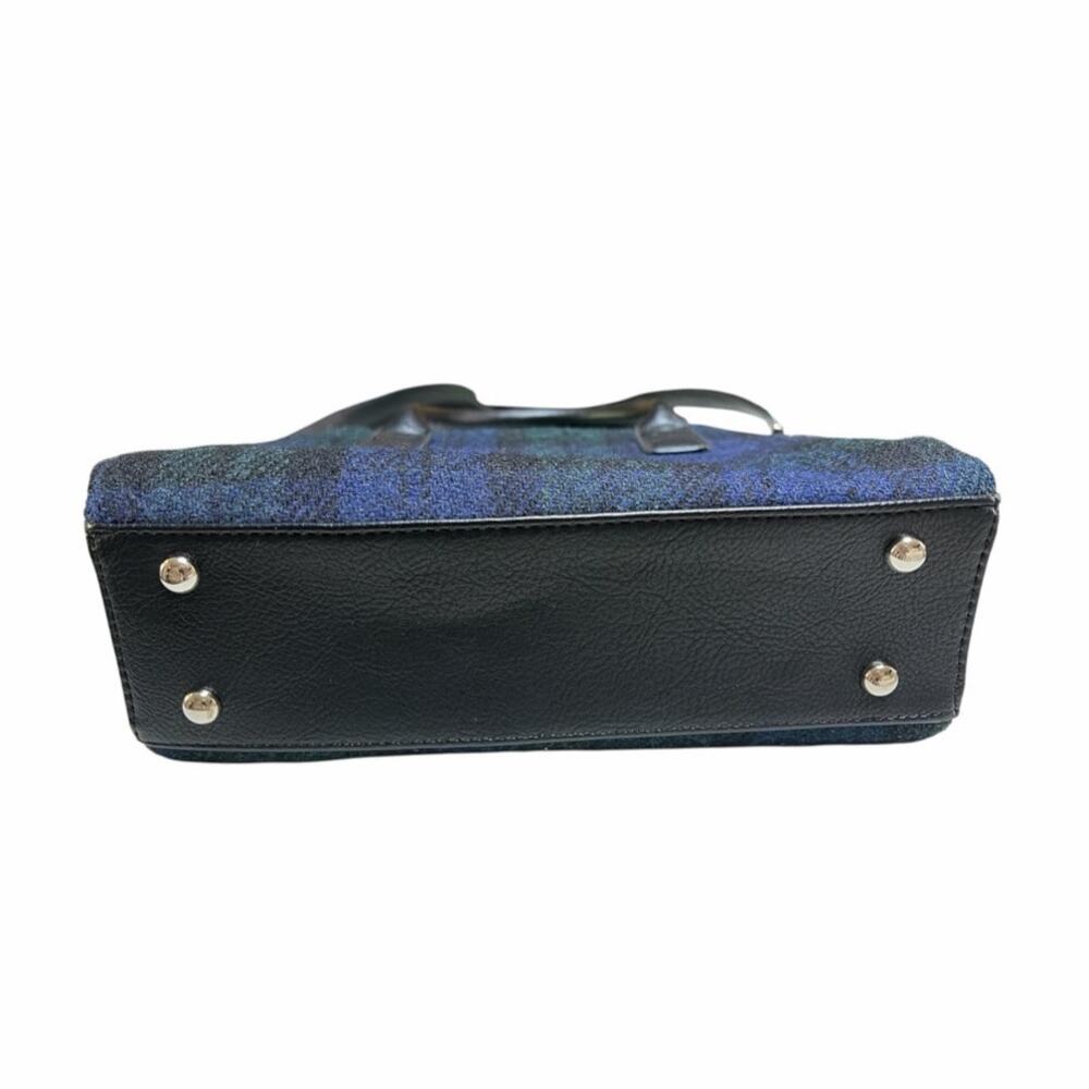 Harris Tweed Glen Appin Black Watch Plaid Brora Small Tote Bag Shoulder Strap - Picture 3 of 16